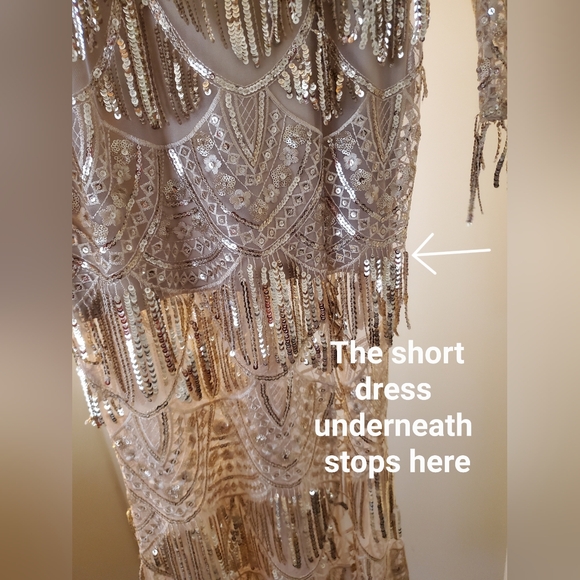 L'atiste By Amy Gold Sequin Prom Dress Birthday Dress - Picture 6 of 11